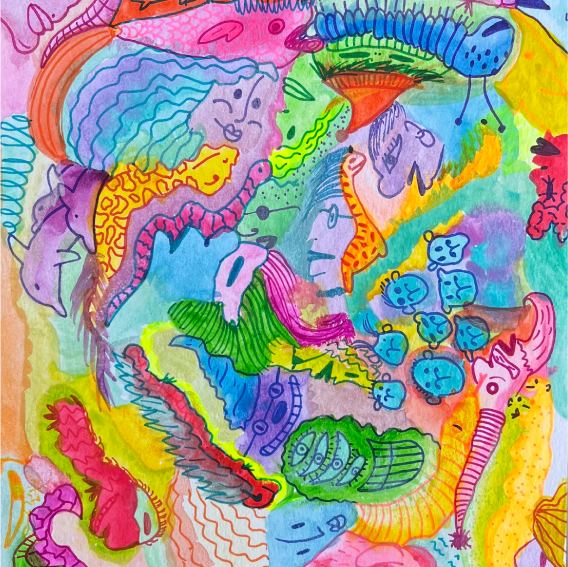 Trippy Creatures Original Artwork (Multicolour)
