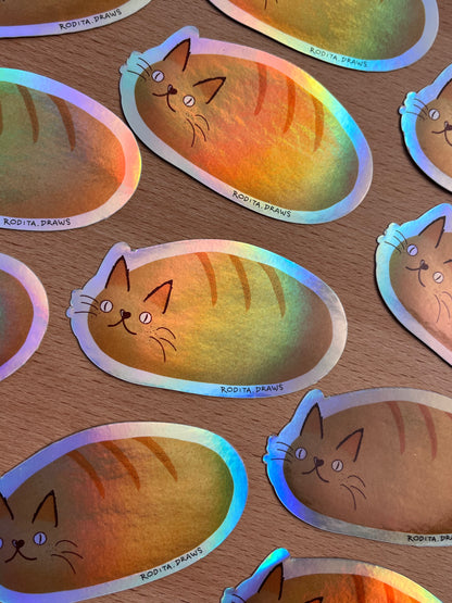 Cat Loaf Holographic Sticker