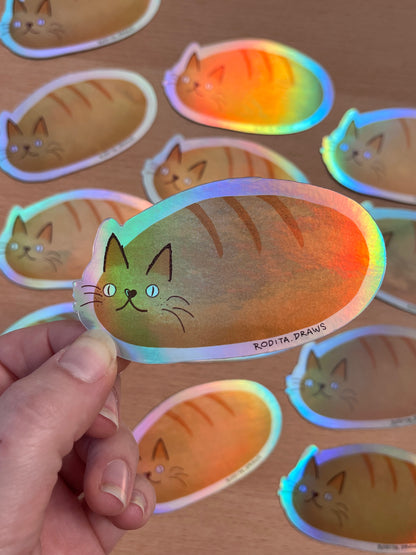 Cat Loaf Holographic Sticker