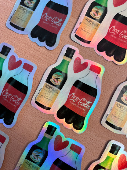 Fernet con Coca Holographic Sticker