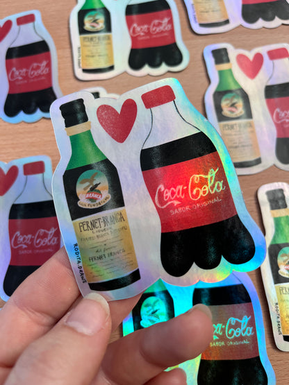 Fernet con Coca Holographic Sticker