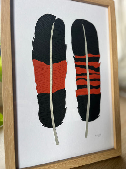 Red Tailed Black Cockatoo Paper Feathers