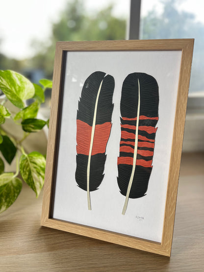 Red Tailed Black Cockatoo Paper Feathers