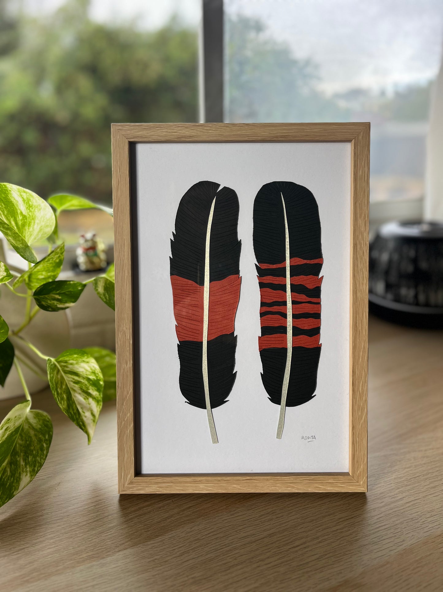Red Tailed Black Cockatoo Paper Feathers