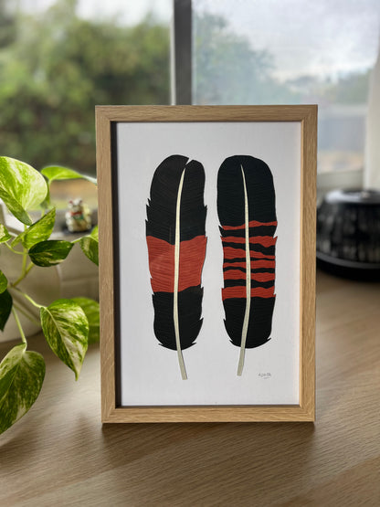 Red Tailed Black Cockatoo Paper Feathers